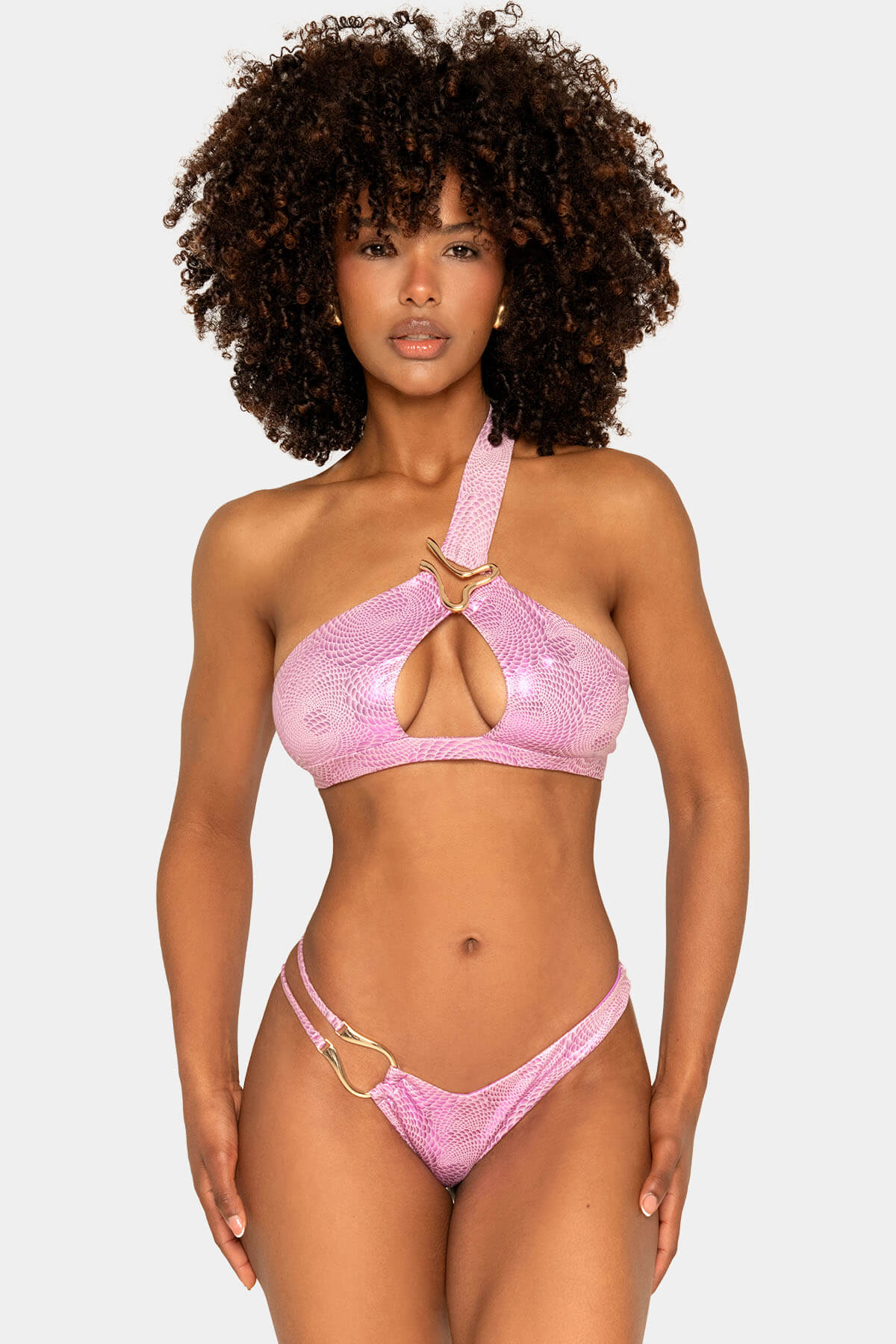 Bikini Atlantis Giebelle vista frontal - Textura iridiscente sirena mágica frente